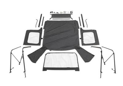 Rampage - Rampage 68035 Complete Soft Top Kit Steel Doors for 79-86 CJ7 87-95 Wrangler YJ