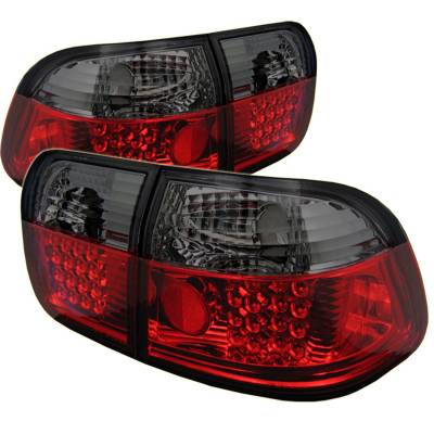 Spyder Auto - Spyder Auto 5005038 Red LED Taillights/Smoked