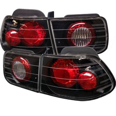 Spyder Auto - Spyder Auto 5004796 Black/Clear Euro Style Taillights for 96-00 Honda Civic