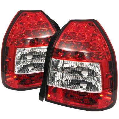 Spyder Auto - Spyder Auto 5004949 LED Red/Clear Taillights for 96-00 Honda Civic