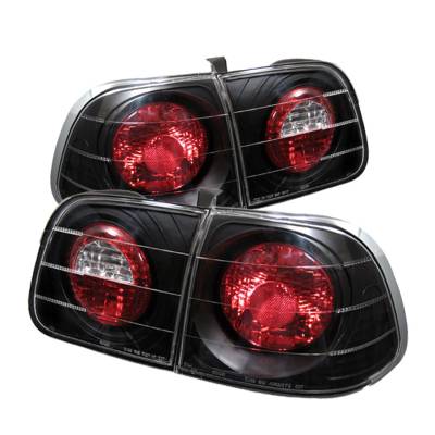 Spyder Auto - Spyder Auto 5005076 Black/Clear Euro Style Taillights for 99-00 Honda Civic