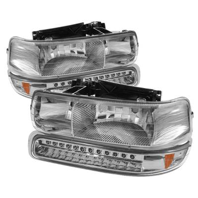 xTune Auto - xTune Auto 5069474 Crystal Front Headlight Kit Chrome/Clear