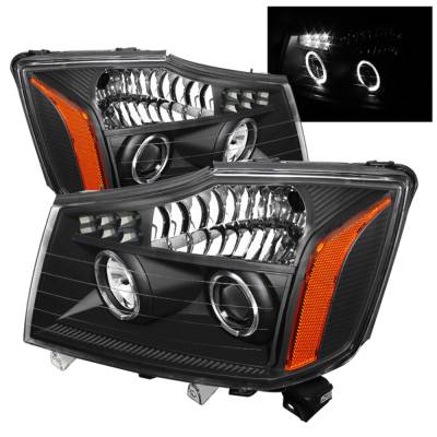 xTune Auto - xTune Auto 5077103 Black/Clear LED Halo Projector Headlights