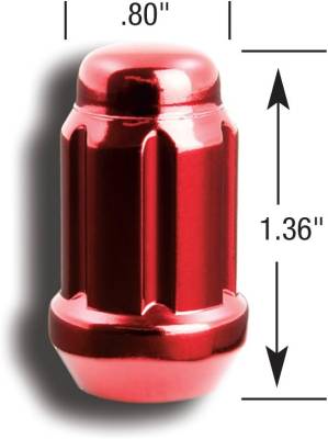 Gorilla Automotive - Gorilla 21128RD Small Lug Nut Acorn Red 3/4" 13/16" Dual 12mm x 1.25
