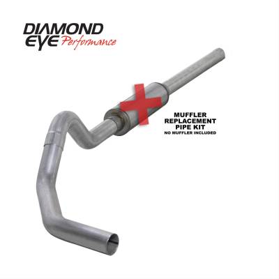 Diamond Eye Performance - Diamond Eye K4234A-RP 4" Cat-Back No Muffler Exhaust Single Aluminized