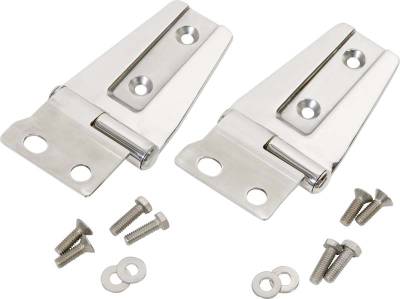Kentrol - Kentrol 30572 Polished Silver Hood Hinge Pair for 07-18 Jeep Wrangler JK