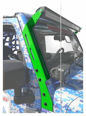 Steinjager - Steinjager 50" Upper Windshield Light Bracket Kit-Green for Jeep JK J0047365