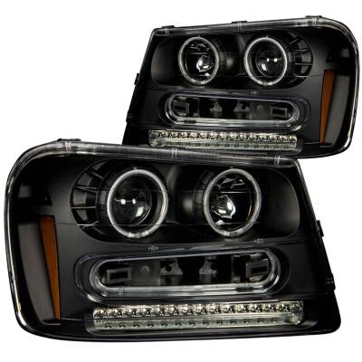 Anzo USA - Anzo 111127 Projector Headlight Set w/CCFL Halo Black for Chevy Trailblazer/EXT