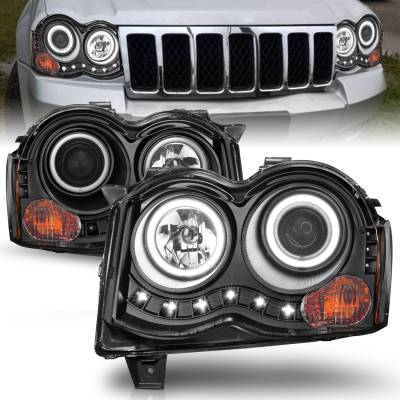 Anzo USA - Anzo USA Projector Headlight Set w/CCFL Halo Black for Grand Cherokee 111213