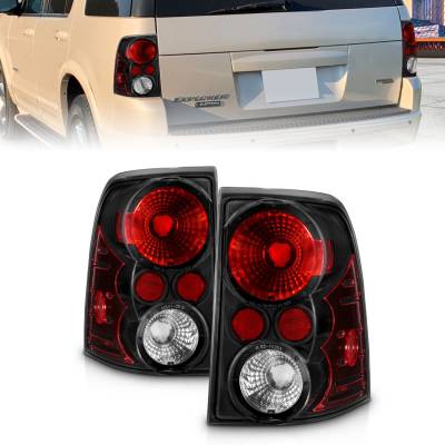 Anzo USA - Anzo USA Black Euro Clear Lens Taillight Set Explorer/Mountaineer 211081