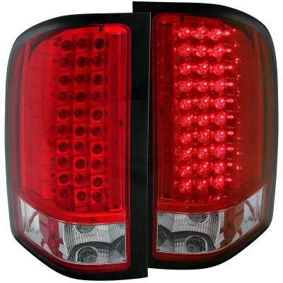 Anzo USA - Anzo USA 311047 Chrome LED Red/Clear Lens Taillight Set for Silverado Trucks