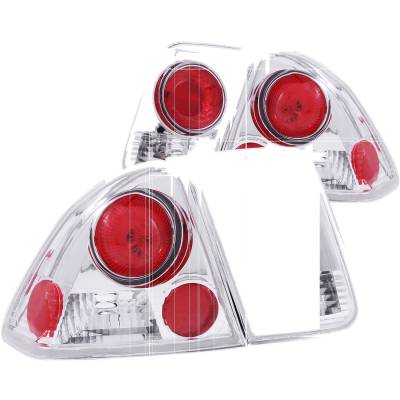Anzo USA - Anzo USA 221047 Chrome Euro Clear Lens Taillight Set Honda Civic Sedan
