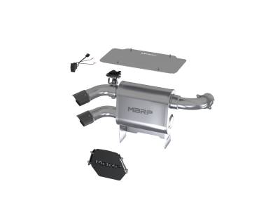 MBRP Exhaust - MBRP Exhaust AT-9208AS Active Exhaust T304 Dual-Out 3" OD Carbon Fiber Tips