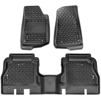 Rugged Ridge - Rugged Ridge 12987.44 Floor Liner Kit Blk F/R 20-21 Gladiator JT