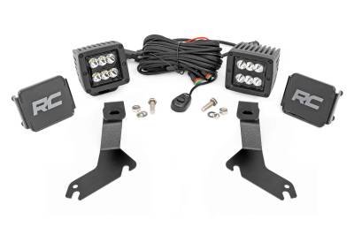 Rough Country Suspension Systems - Rough Country 82282 A-Pillar 2" LED Ditch Light Kit for 99-06 Silverado 1500