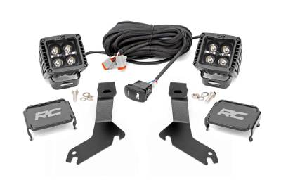 Rough Country Suspension Systems - Rough Country 82281 A-Pillar 2" Ditch Light Kit-Spot for 99-06 Silverado 1500