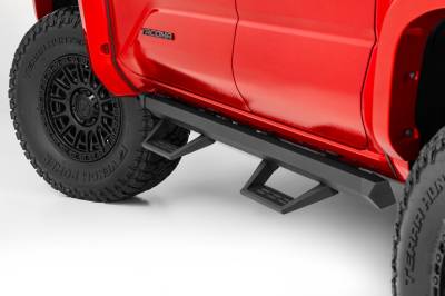 Rough Country Suspension Systems - Rough Country 73003 SRL2 Drop Step Nerf Bars Black for 24-25 Tacoma Double