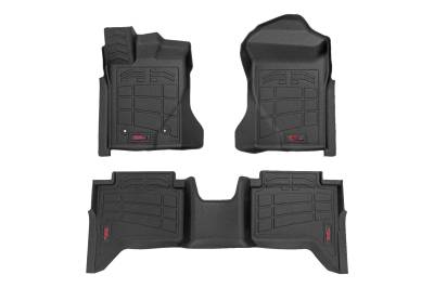 Rough Country Suspension Systems - Rough Country SM51003 Front/Rear Floor Liners Black for 24-26 Ranger Crew