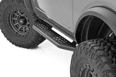 Rough Country Suspension Systems - Rough Country OV2 Running Boards Black 21-25 Ford Bronco 2DR 14004