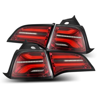 AlphaRex - AlphaRex 601020 Red/Smoked LED Taillights for 17-23 Tesla Model 3 & Y