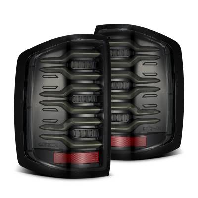 AlphaRex - AlphaRex 620040 Alpha Black LED Taillights for 14-18 Silverado 15-19 3500HD