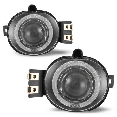 Winjet - Winjet CFWJ-0065-C Clear Halo Projector Fog Lights for Select 02-09 Dodge & Ram