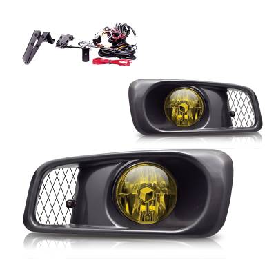 Winjet - Winjet CFWJ-0034-Y Yellow Fog Lights w/Wiring Kit for 99-00 Honda Civic