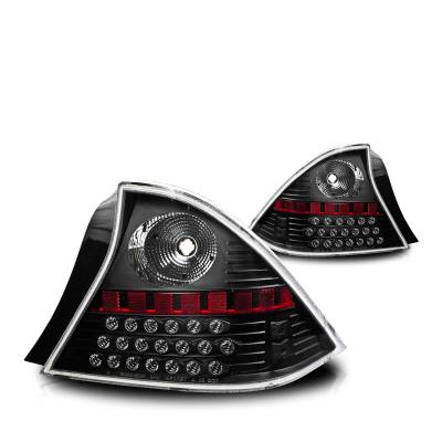 Winjet - Winjet CTWJ-0032-BC Black/Clear LED Taillights for 01-03 Honda Civic 2DR