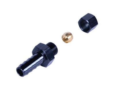 Derale - Derale 13041 5/16 Trans Cooler Line To 3/8 Hose Barb Black Anodized Fitting