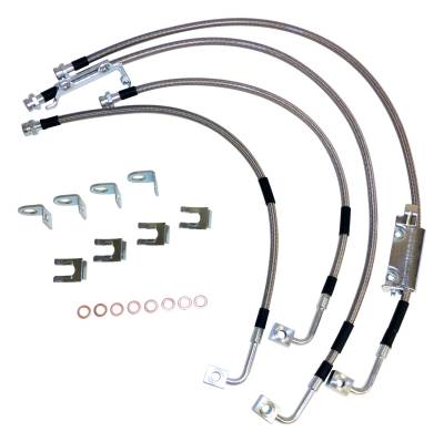 RT Offroad - RT Offroad RT31049 6" Lift Stainless Brake Hose Kit for 11-18 Jeep Wrangler JK