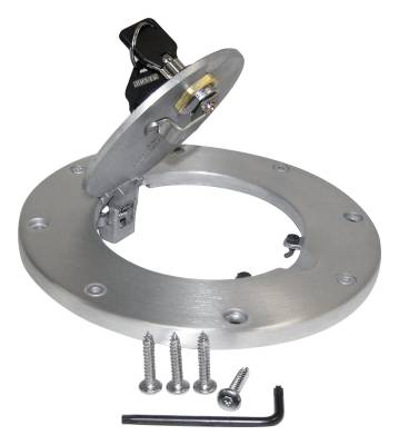 RT Offroad - RT Offroad RT26039 Brushed Alumi Locking Fuel Door for TJ Wrangler w/Keys