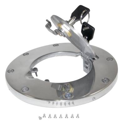 RT Offroad - RT Offroad RT26052 Polish Alumi Locking Fuel Door w/Keys for JK Wrangler 2/4Dr