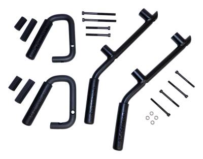 RT Offroad - RT Offroad RT27063 Blk Steel FR & RR Grab Handle for 07-18 JK Wrangler