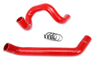 HPS Performance - HPS 57-1220R Red Red Silicone Radiator Hose Kit for 07-11 Jeep Wrangler JK