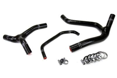 HPS Performance - HPS 57-1244-BLK Black Silicone Radiator Hose Kit for 06-08 Kawasaki KX450F