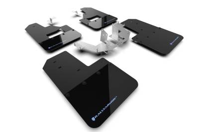 Rally Armor - Rally Armor MF85-RB-PL-ABL Black Mud Flap Area Blue Logo