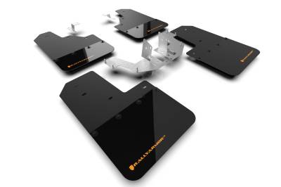 Rally Armor - Rally Armor MF85-NO-PL-COR Black Mud Flap Cy Orange Logo