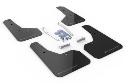 Rally Armor - Rally Armor MF52-UR-BLK/GRY Black Mud Flap Grey Logo