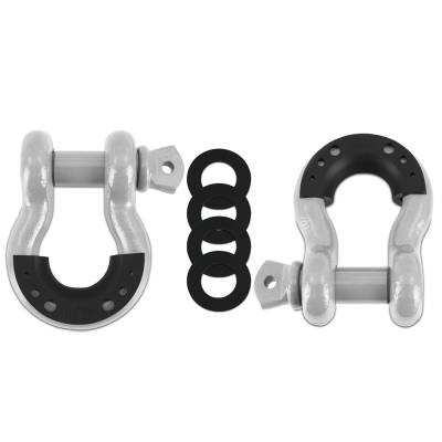 Mishimoto - Mishimoto BNDR-GR D-Ring Tow Shackles 3/4" Forged Steel Gray 9500lb Pair