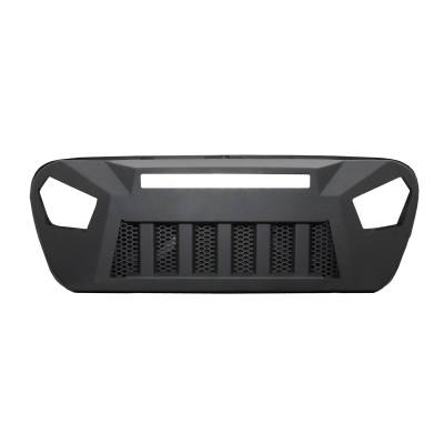 TrailFX - TrailFX JL09T Grille Bar Style w/LED Cutout Titanium Black Aluminum