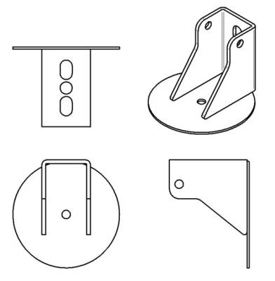 Ridetech - Ridetech 90000073 Mild Steel Coilover Conversion To Air Spring Bracket