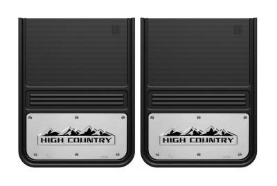 Gatorback - Gatorback 14"x18" Universal Black Mud Flaps High Country Logo GB1418HC