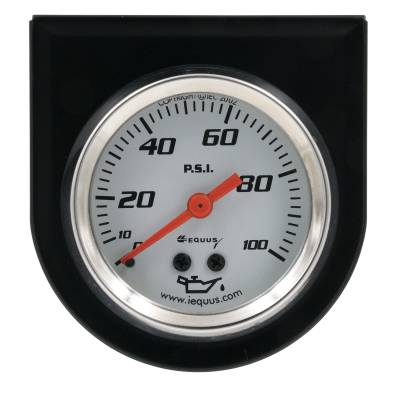 Equus - Equus E5244 Gauge Console Oil Press 2" 100PSI White Dial Black Panel 5000