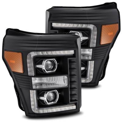 AlphaRex - AlphaRex 880142 Black Plank Projector Headlights for 11-16 Ford Super Duty