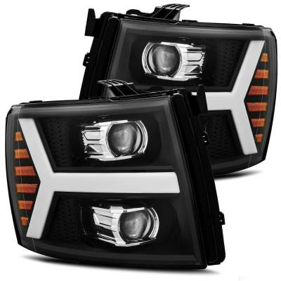 AlphaRex - AlphaRex 880205 Black Plank Projector Headlights for 07-13 Chevy Silverado