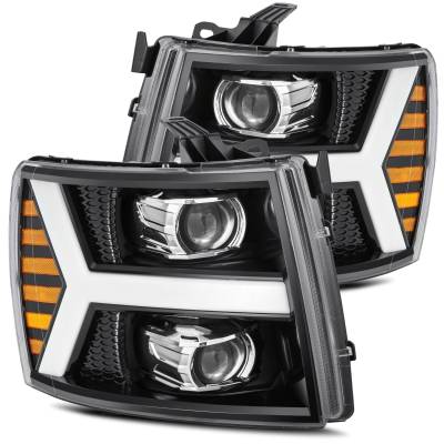 AlphaRex - AlphaRex 880223 Jet Black LED Projector Headlights for 07-13 Chevy Silverado