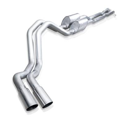Stainless Works - Stainless Works FT217CB Catback Dual Turbo S-Tube Mufflers Factory & Perf.
