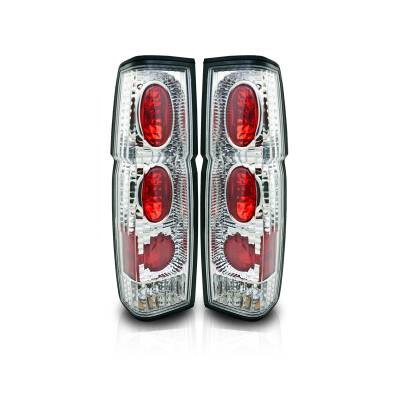 Winjet - Winjet CTWJ-0041-CC Chrome/Clear Taillights for 86-94 Nissan Hardbody