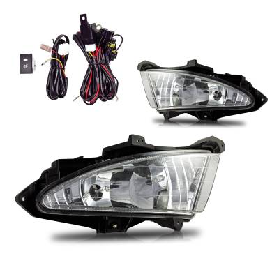 Winjet - Winjet CFWJ-0071-C Clear Fog Lights w/Wiring Kit for 07-10 Hyundai Elantra