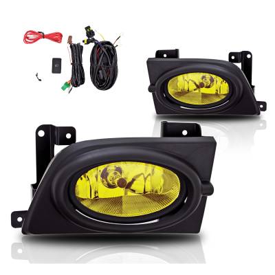 Winjet - Winjet CFWJ-0059-Y Yellow Fog Lights w/Wiring Kit for 06-08 Honda Civic 4DR
